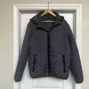 Jachs NY Grey Herringbone Light Puffer Jacket